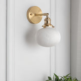 Classic White Ceramics Gold Geometric Wall Sconce Image - 8