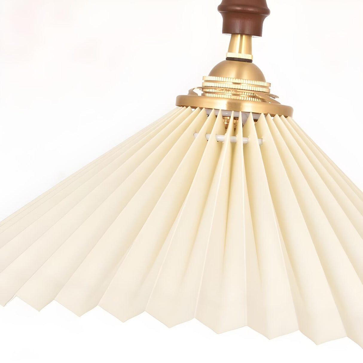 Classic White Cone Pleated Fabric Bedroom Pendant Light Image - 12