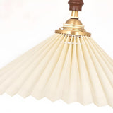 Classic White Cone Pleated Fabric Bedroom Pendant Light Image - 12