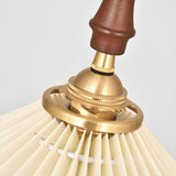 Classic White Cone Pleated Fabric Bedroom Pendant Light Image - 13