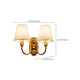 Classic White Fabric Shade Gold Cylinder Wall Sconce Image - 17