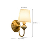 Classic White Fabric Shade Gold Cylinder Wall Sconce Image - 18