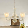 Classic White Milk Glass Blossom Pendant Chandelier Image - 1