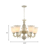 Classic White Milk Glass Blossom Pendant Chandelier Image - 9