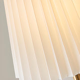 Classic White Pleated Fabric Brass Chandelier Image - 13