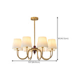 Classic White Pleated Fabric Brass Chandelier Image - 16