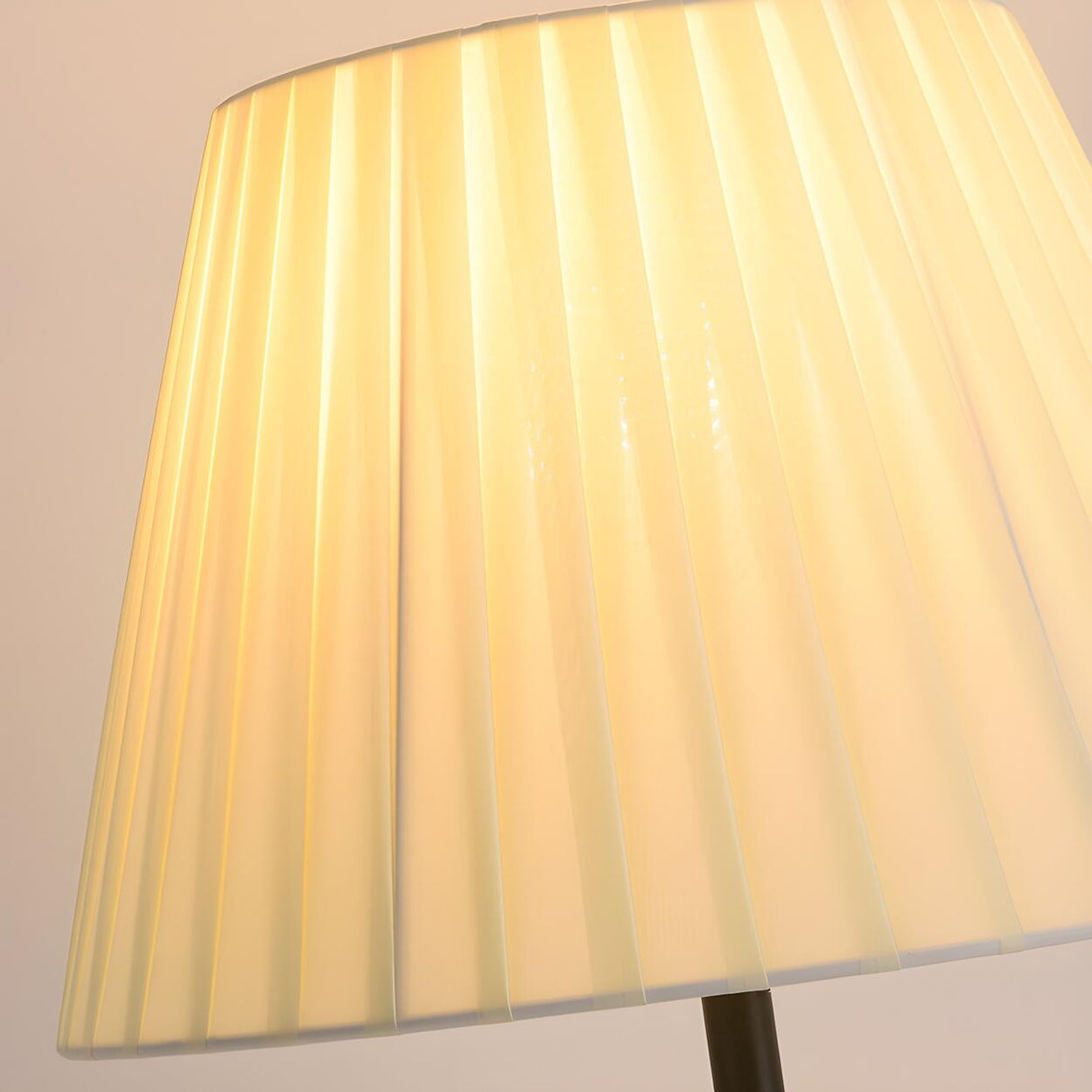 Classic White Pleated Shade Metal LED Floor Lamp Image - 11