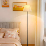 Classic White Pleated Shade Metal LED Floor Lamp Image - 14