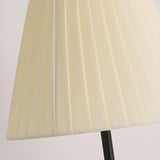 Classic White Pleated Shade Metal LED Floor Lamp Image - 8