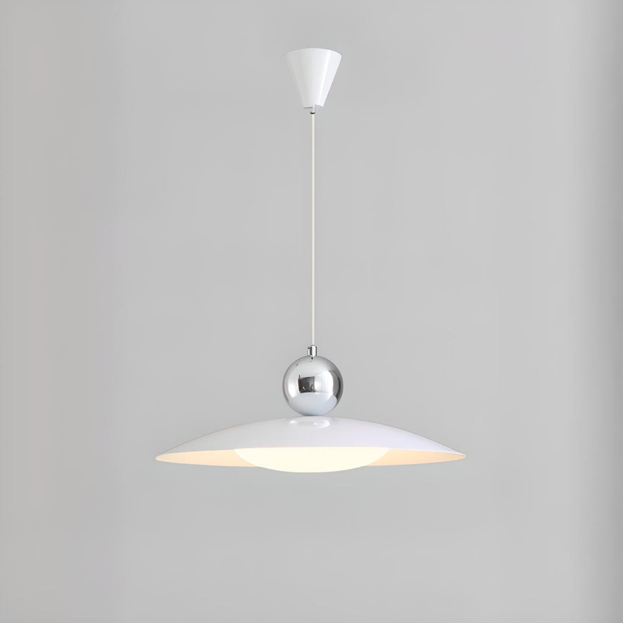 Classic White Resin Modern UFO Pendant Light Image - 3