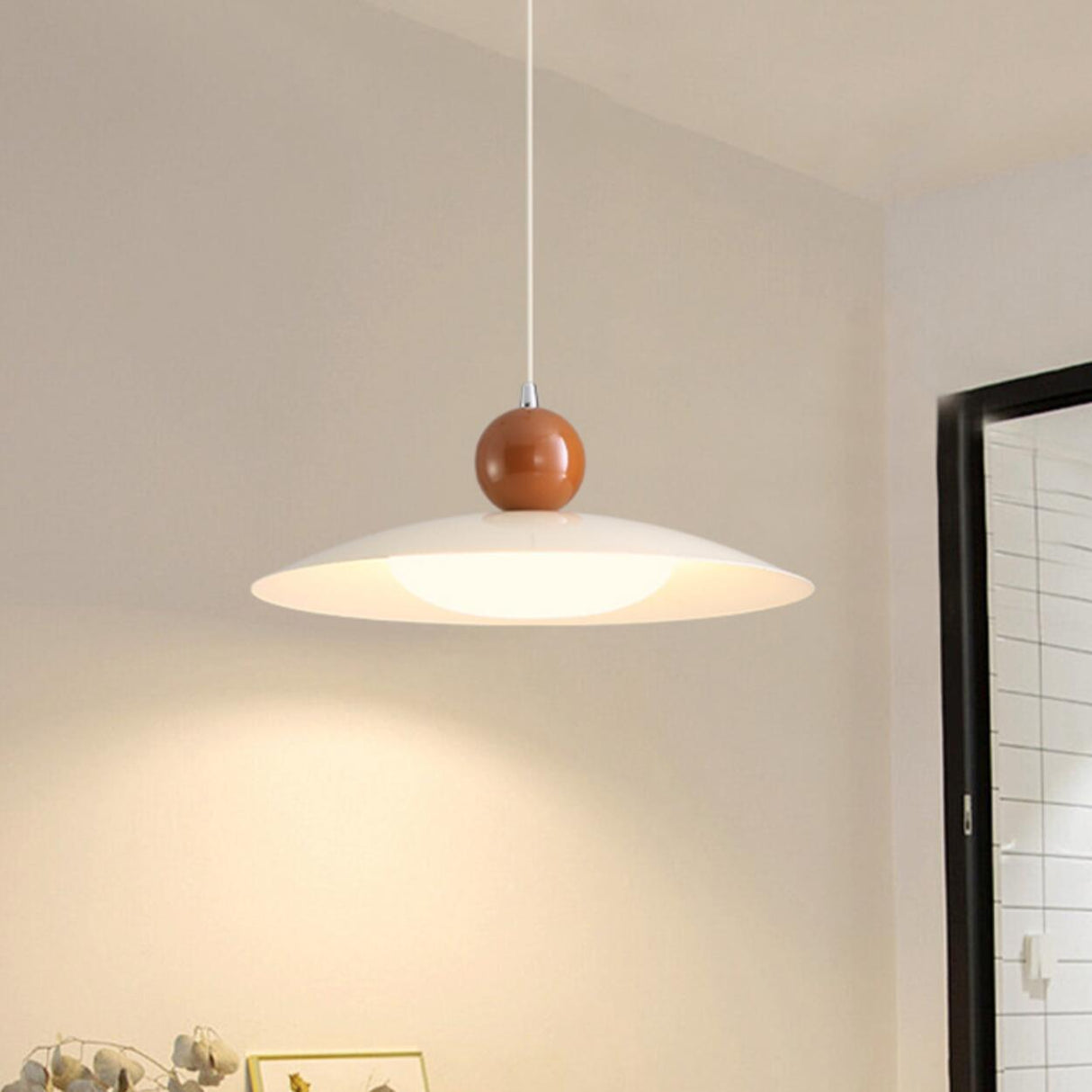 Classic White Resin Modern UFO Pendant Light Image - 6