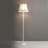 Classic White Scalloped Fabric Bedside Floor Lamp Image - 2