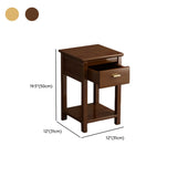 Classic Wood Drawer Square Pedestal Plant Stand Brown  #size