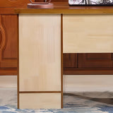 Classic Wood Drawers Cabinet Rectangle Writing Desk Image - 6