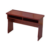 Classic Wood Rectangle Shelving Double Writing Desk Image - 3