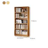 Classic Wooden 5-Tier Rectangle Pine Large Bookcase Image - 13