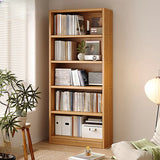 Classic Wooden 5-Tier Rectangle Pine Large Bookcase Image - 4