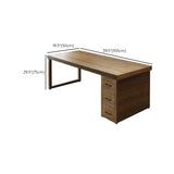 Classic Wooden Rectangle Drawers Double Writing Desk #size