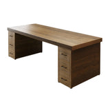 Classic Wooden Rectangle Drawers Double Writing Desk Image - 5