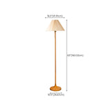 Classic Yellow Metal Floor Lamp with Pleated Shade #size