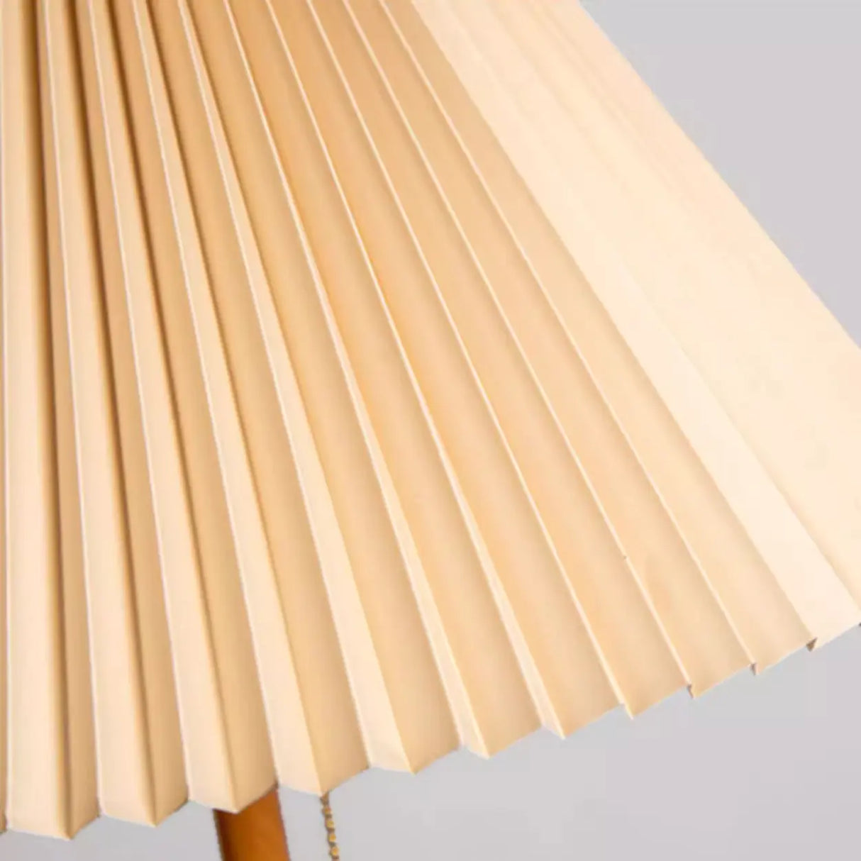 Classic Yellow Metal Floor Lamp with Pleated Shade Image - 7