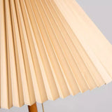 Classic Yellow Metal Floor Lamp with Pleated Shade Image - 7