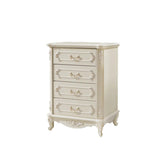 Classical Cream Vertical Wooden Chest with Drawers Image - 3