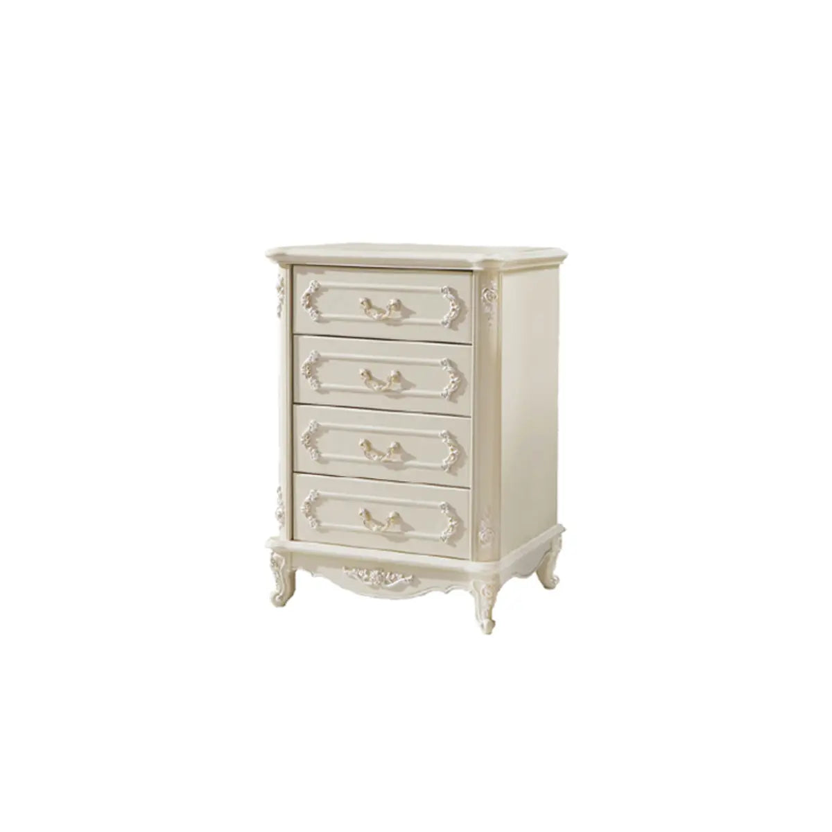 Classical Cream Vertical Wooden Chest with Drawers Image - 8