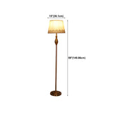 Classical Fabric Shade Gold Metal LED Floor Lamp #size