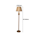 Classical Fabric Shade Gold Metal LED Floor Lamp Image - 17