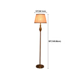 Classical Fabric Shade Gold Metal LED Floor Lamp Image - 18