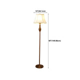 Classical Fabric Shade Gold Metal LED Floor Lamp Image - 19