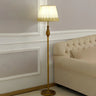 Classical Fabric Shade Gold Metal LED Floor Lamp Image - 3