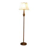 Classical Fabric Shade Gold Metal LED Floor Lamp Image - 5