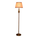 Classical Fabric Shade Gold Metal LED Floor Lamp Image - 8