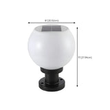 Classical Simple White Globe LED Outdoor Table Lamp #size