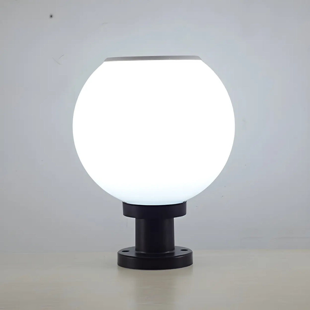 Classical Simple White Globe LED Outdoor Table Lamp Image - 8