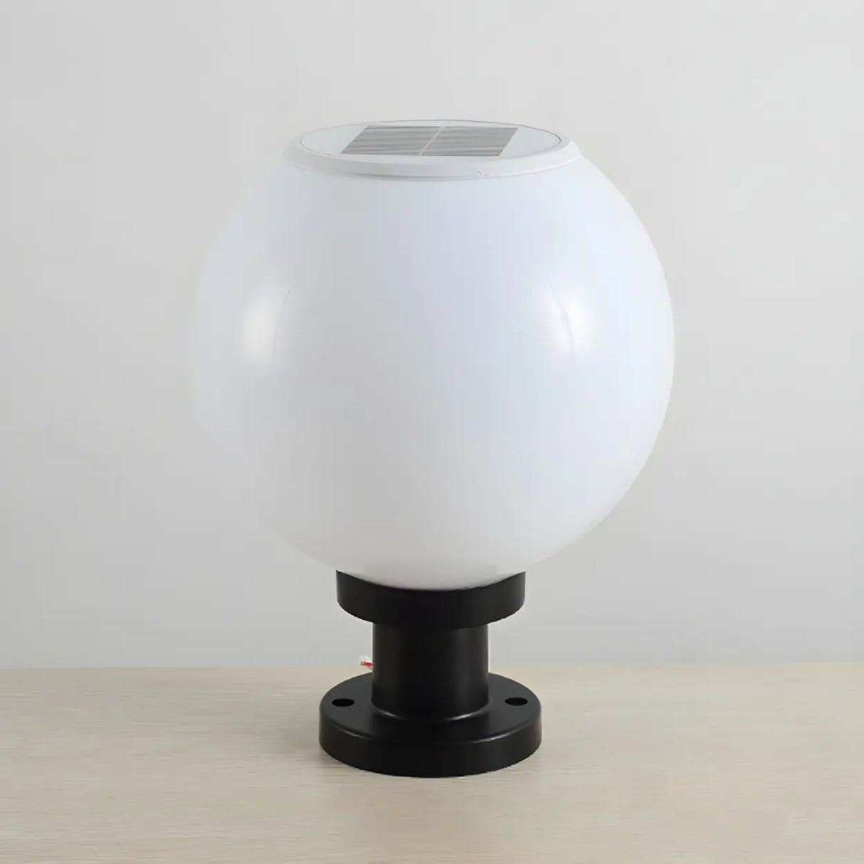 Classical Simple White Globe LED Outdoor Table Lamp Image - 9