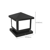 Classical Square Metal Outdoor Decor Post Table Lamp #size