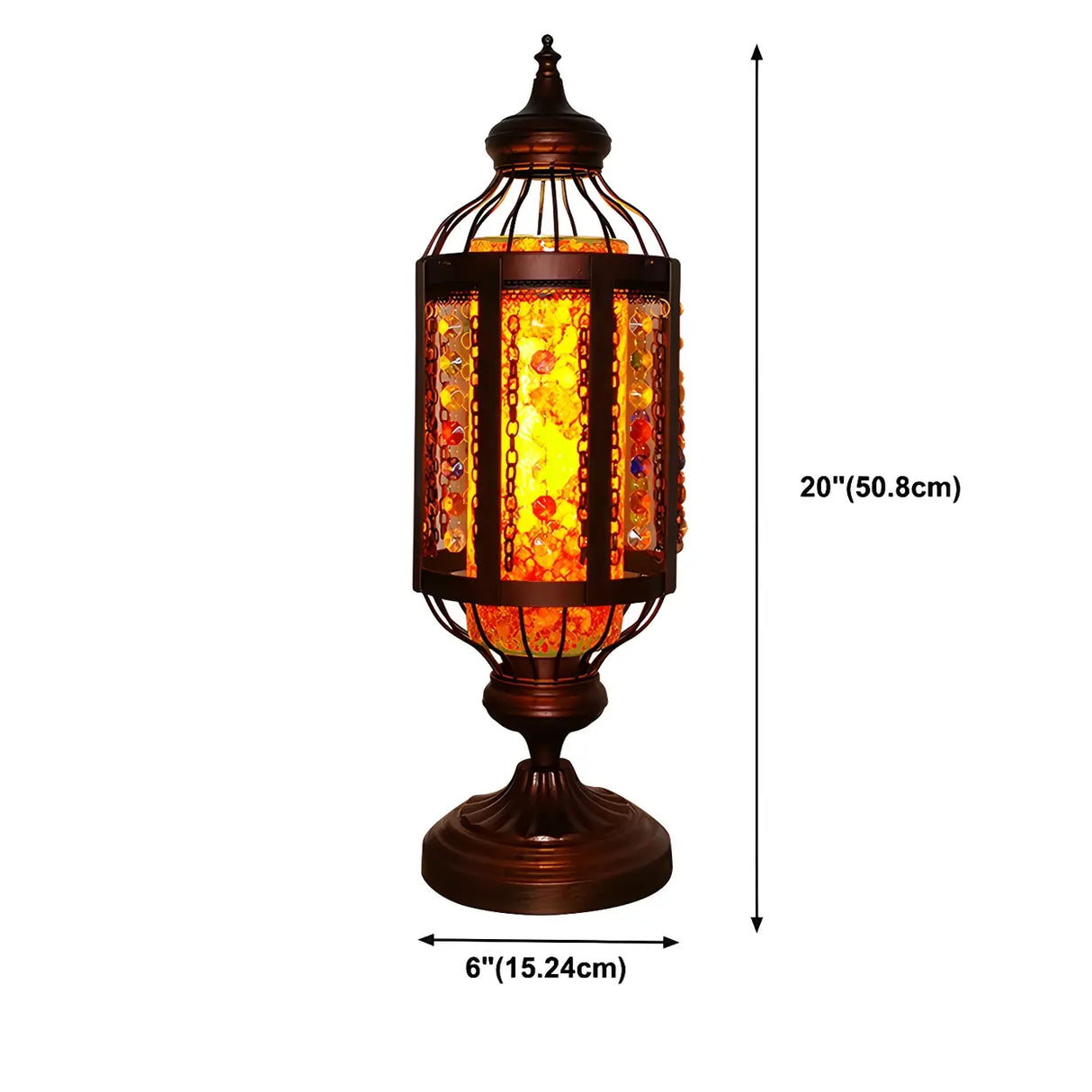 Classical Turkish Tower Stained Glass Decor Table Lamp 