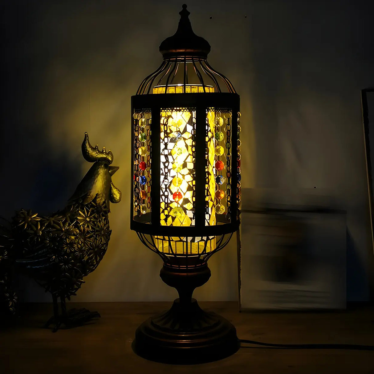 Classical Turkish Tower Stained Glass Decor Table Lamp Image - 3