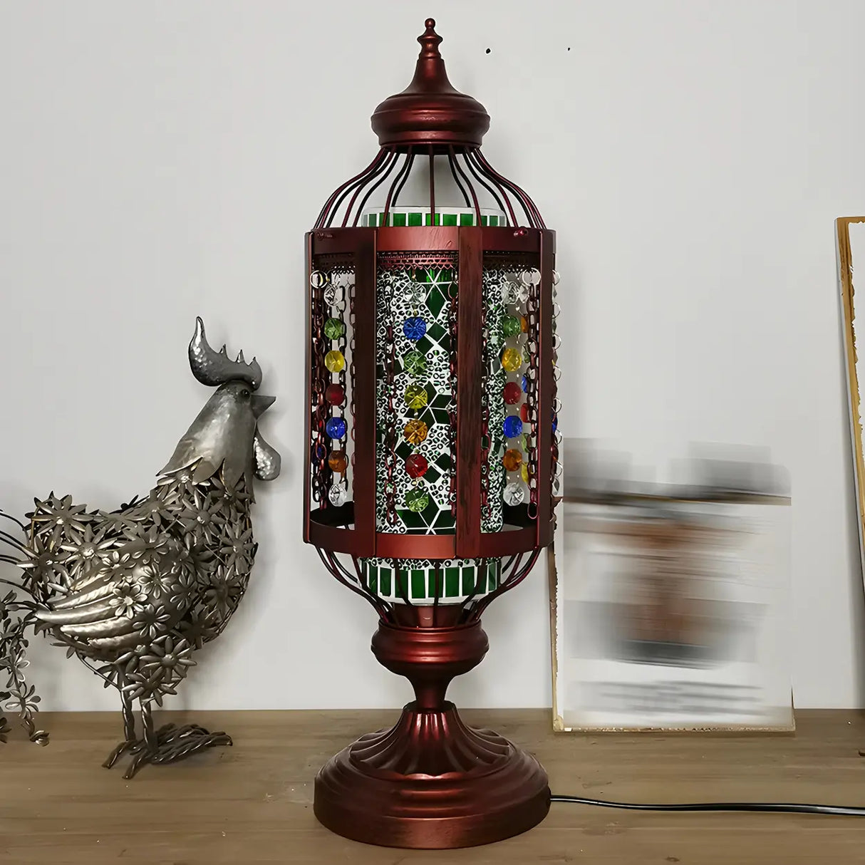 Classical Turkish Tower Stained Glass Decor Table Lamp Image - 4