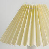 Classical Wooden Cone Pleated Fabric Shade Table Lamp Image - 10