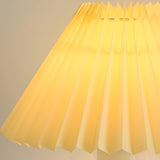 Classical Wooden Cone Pleated Fabric Shade Table Lamp Image - 11