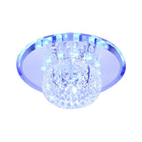 Clear Circle Crystal Orb LED Flush Mount Ceiling Light Image - 3