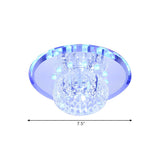 Clear Circle Crystal Orb LED Flush Mount Ceiling Light Image - 4