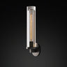 Clear Crystal Coppery Cylindrical Metal Wall Sconce Image - 2