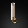 Clear Crystal Coppery Cylindrical Metal Wall Sconce Image - 3