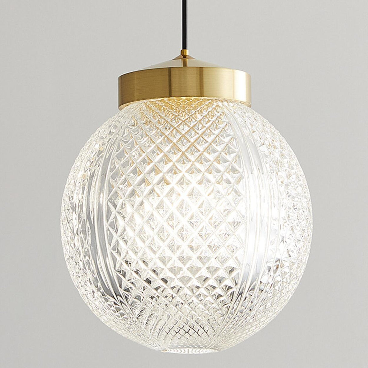 Clear Glass Ball Pendant Light Adjustable Height Image - 12