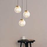 Clear Glass Ball Pendant Light Adjustable Height Image - 2